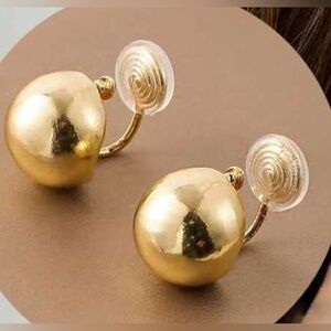 Elegant clip on Gold Stud Earrings